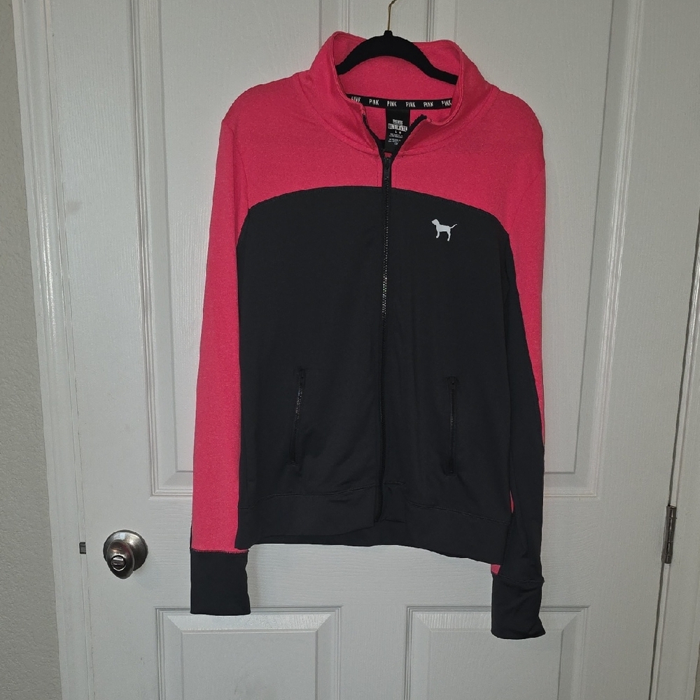 Victoria's Secret Pink & Black Zip-Up Jacket
